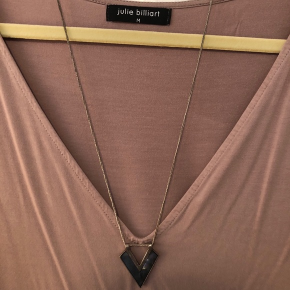 V-Neck Taupe Top - Picture 2 of 3